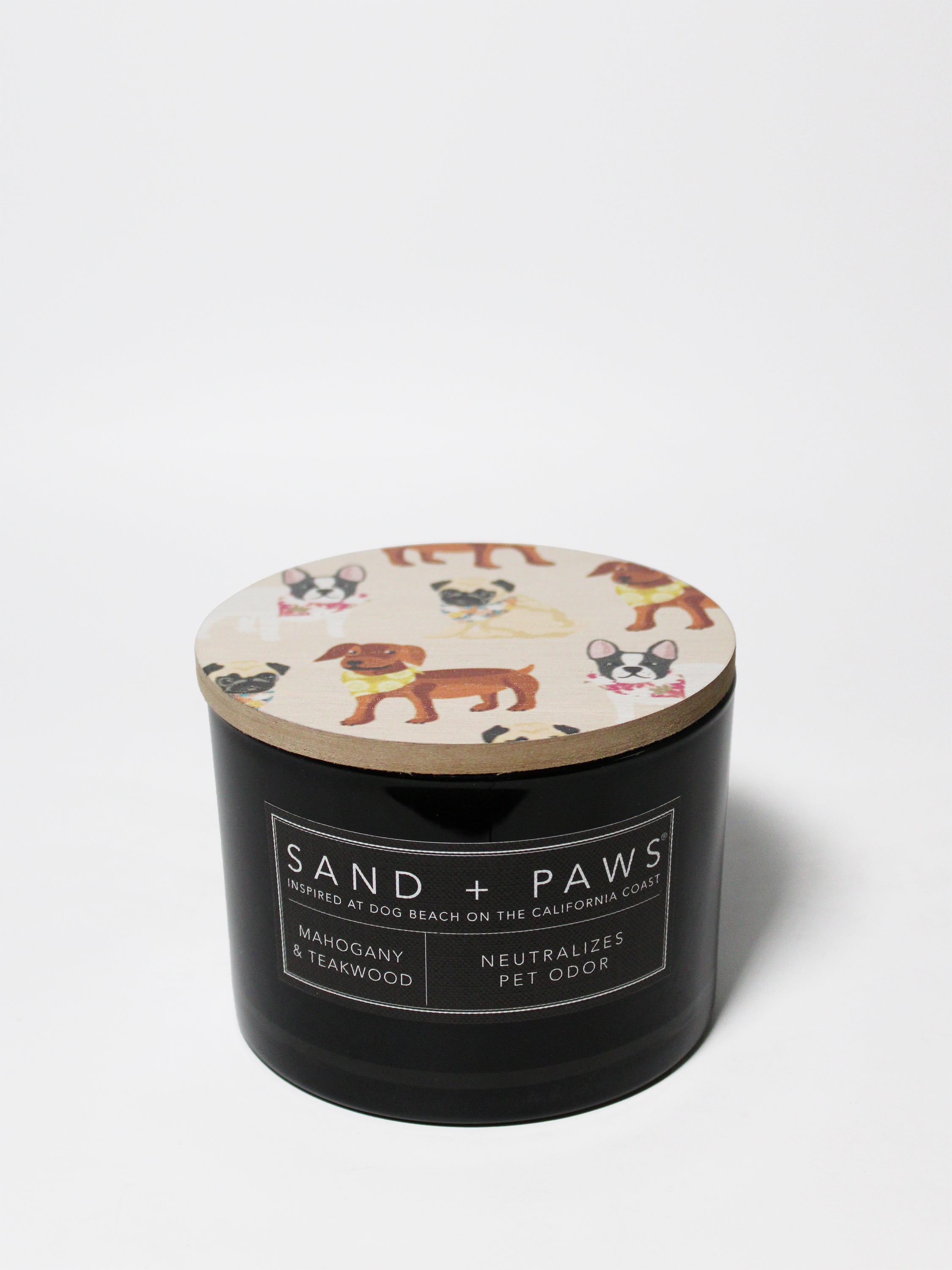 Sand + Paws Mahogany & Teakwood 12 oz scented candle - Signature Scent