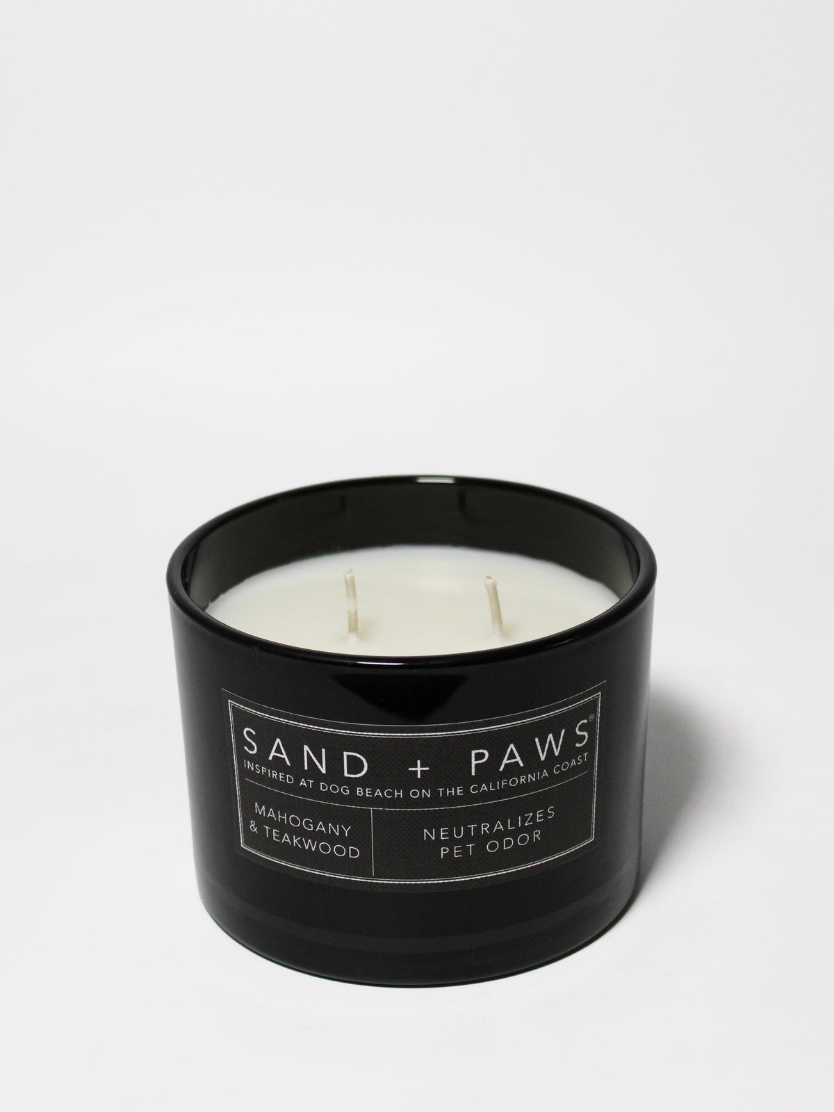 Sand + Paws Mahogany & Teakwood 12 oz scented candle - Signature Scent
