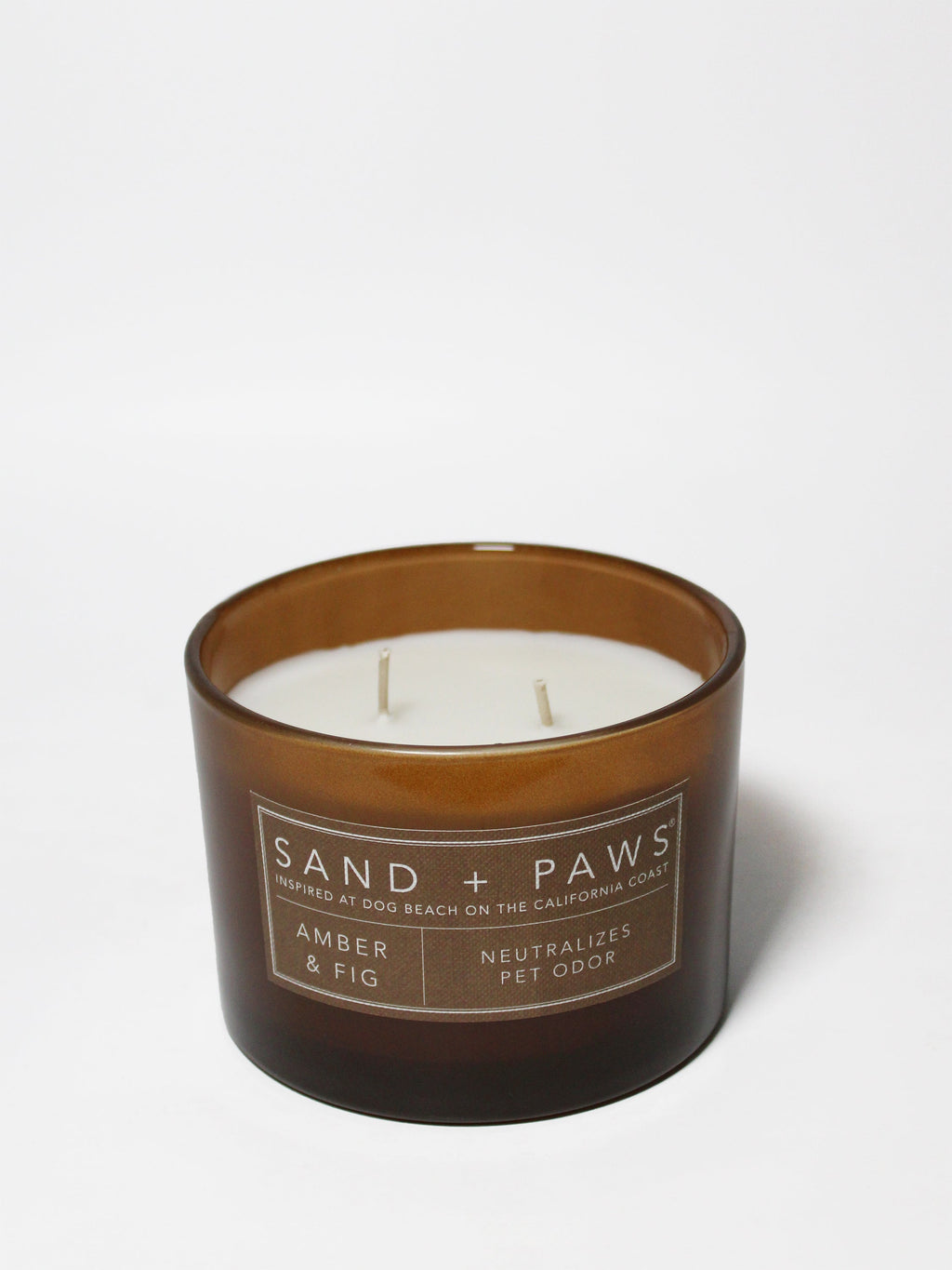 Sand + Paws Amber & Fig 12 oz scented candle - Signature Scent