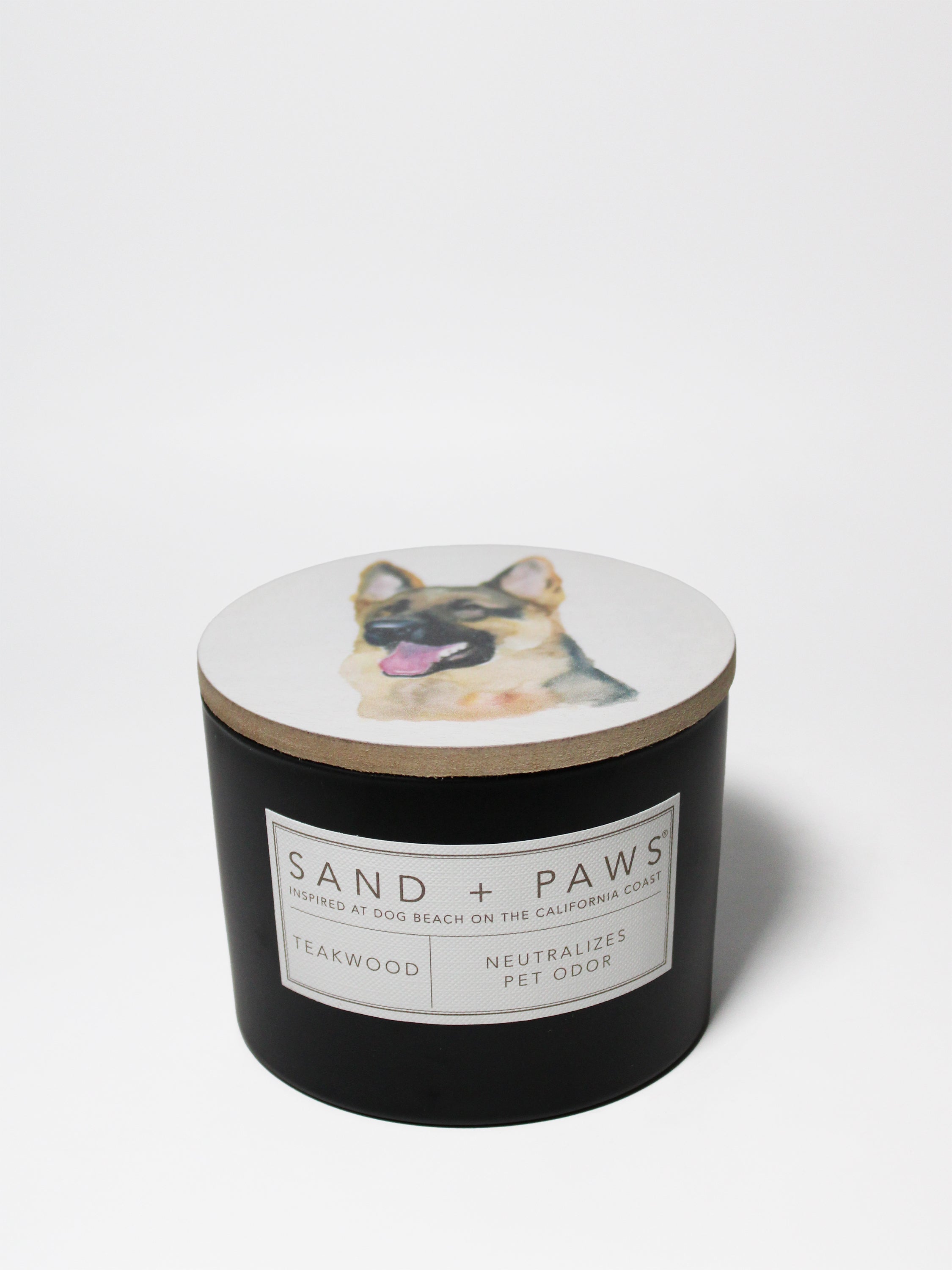 Sand + Paws Teakwood 12 oz scented candle - Signature Scent