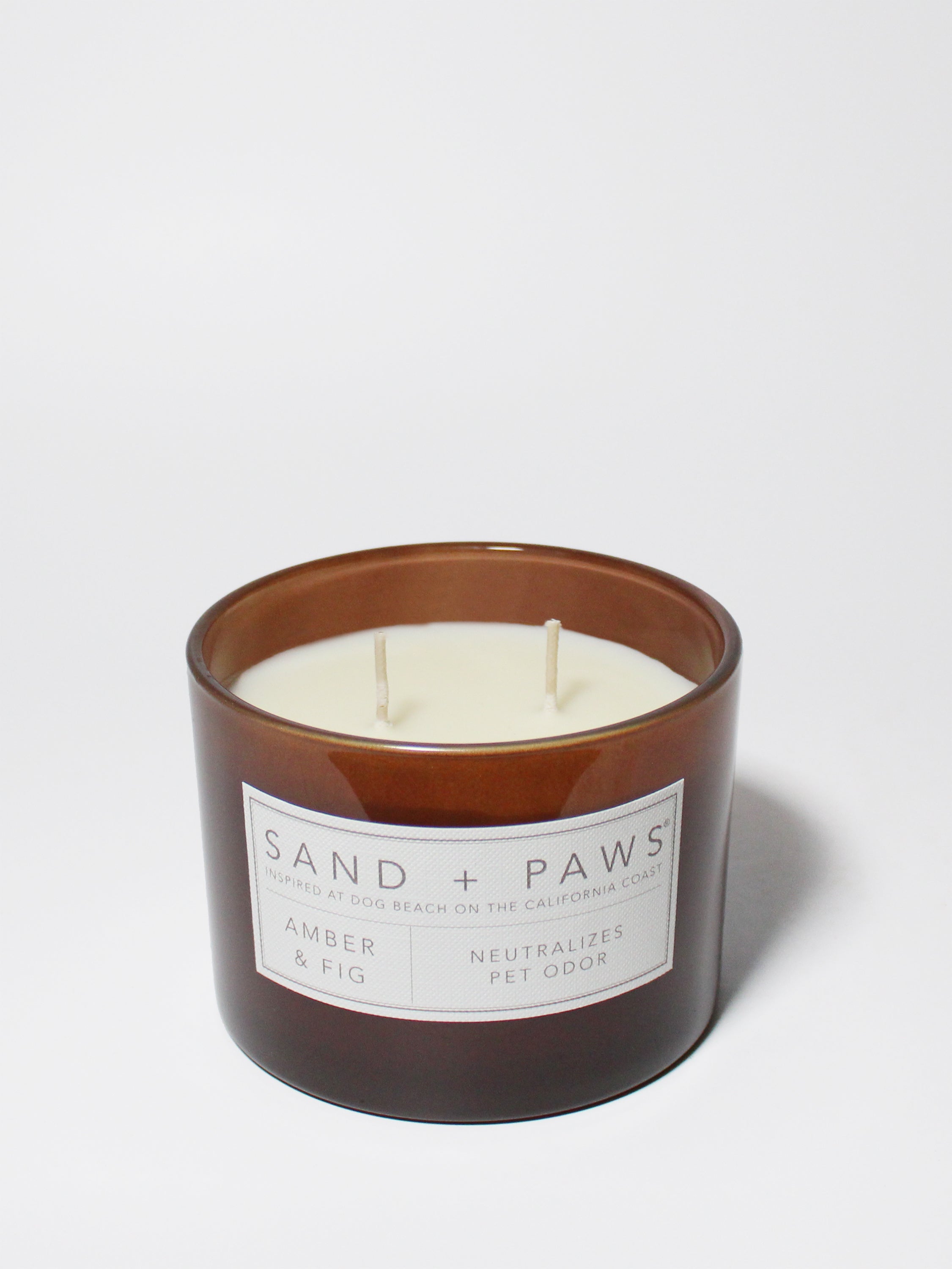 Sand + Paws Amber & Fig 12 oz scented candle - Signature Scent