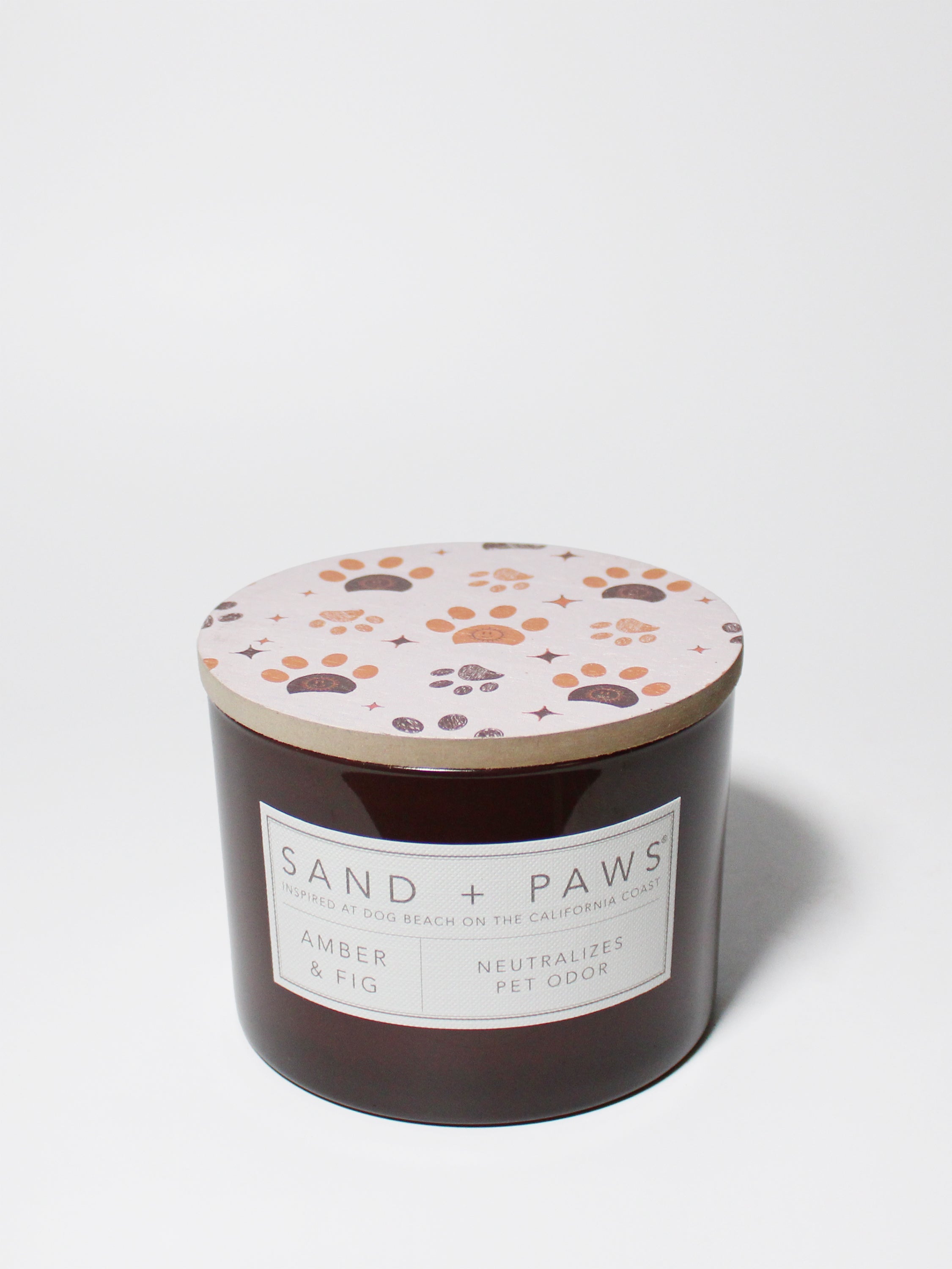 Sand + Paws Amber & Fig 12 oz scented candle - Signature Scent