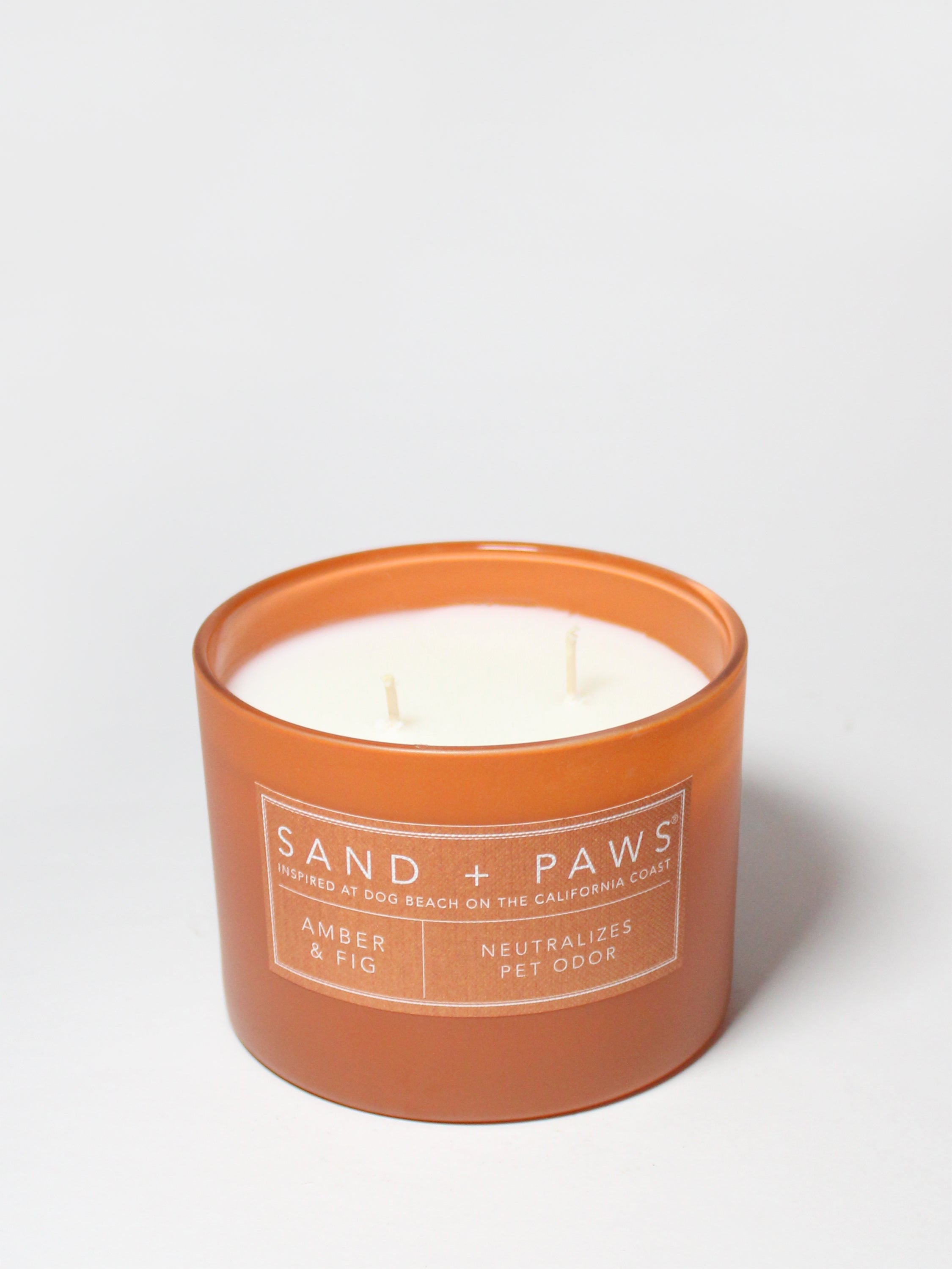 Sand + Paws Amber & Fig 12 oz scented candle - Signature Scent