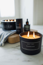 Teakwood 12 oz scented candle - Scented Candle