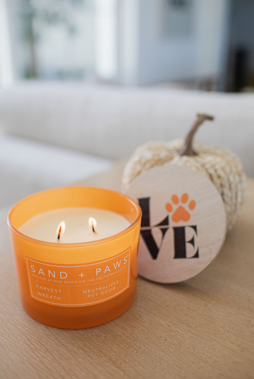 Sand + Paws Harvest Wreath 12 oz scented candle - Signature Scent