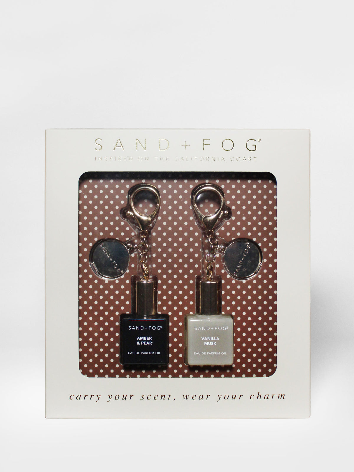 Bag Charm Perfume Oil Rollerball Set - Amber & Pear + Vanilla Musk - Signature Scent