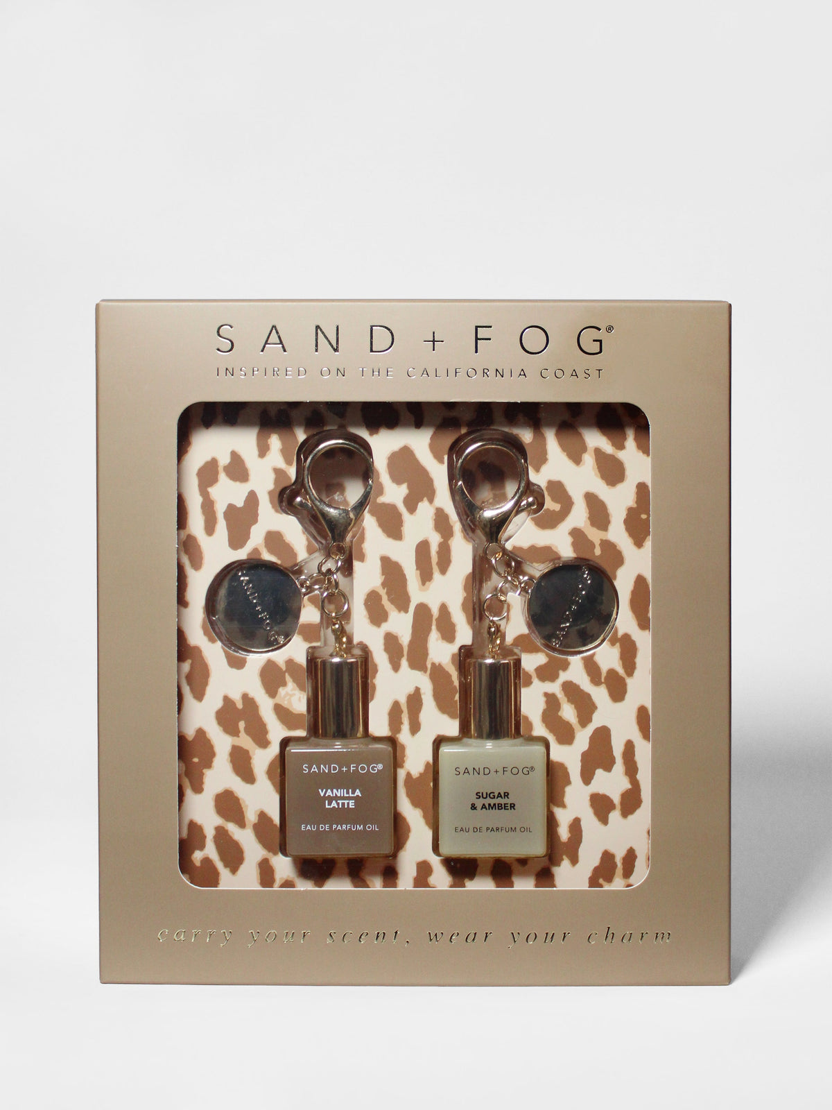 Bag Charm Perfume Oil Rollerball Set - Vanilla Latte + Sugar & Amber - Signature Scent