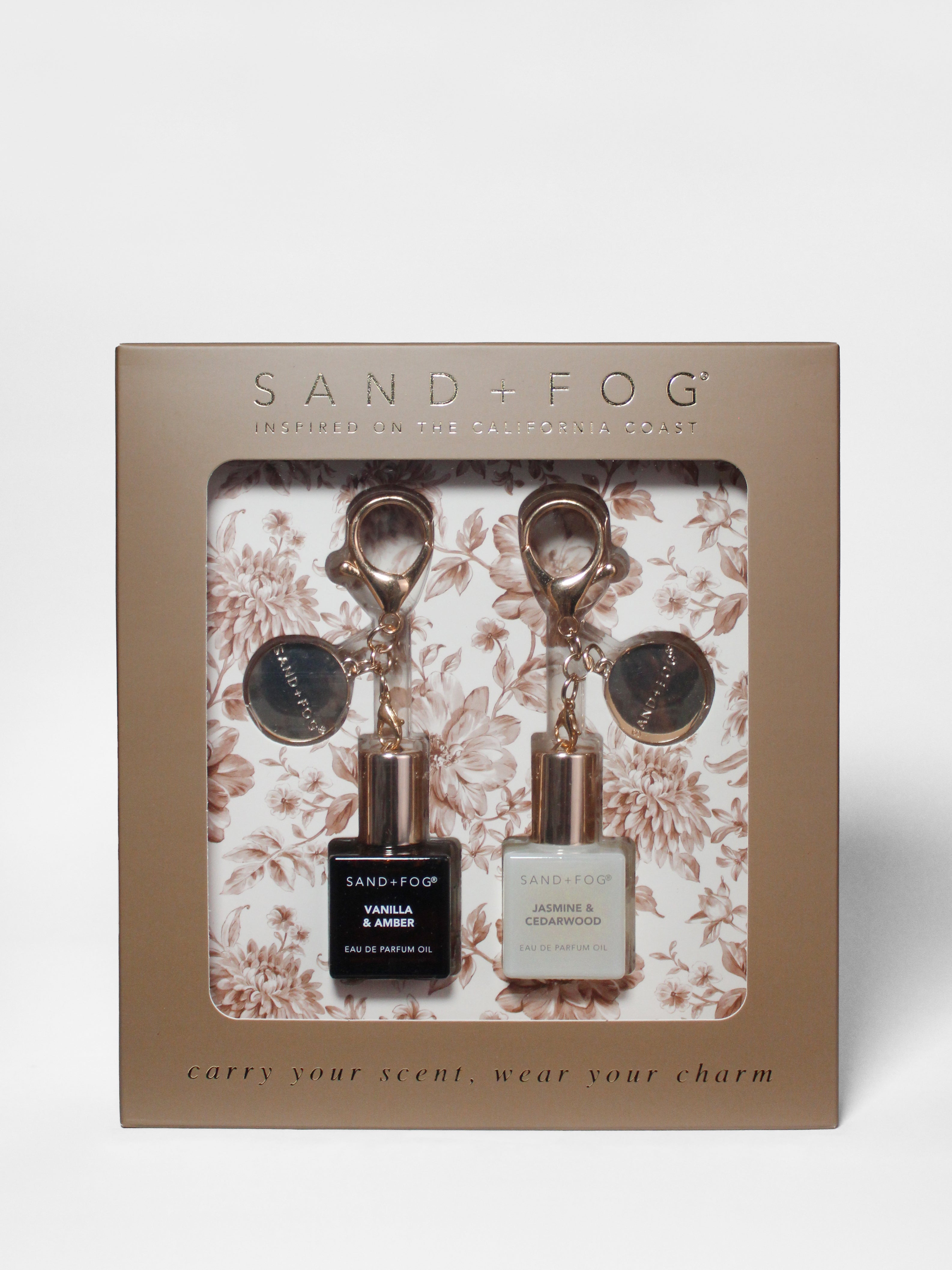 Bag Charm Perfume Oil Rollerball Set - Vanilla & Amber + Jasmine & Cedarwood - Signature Scent