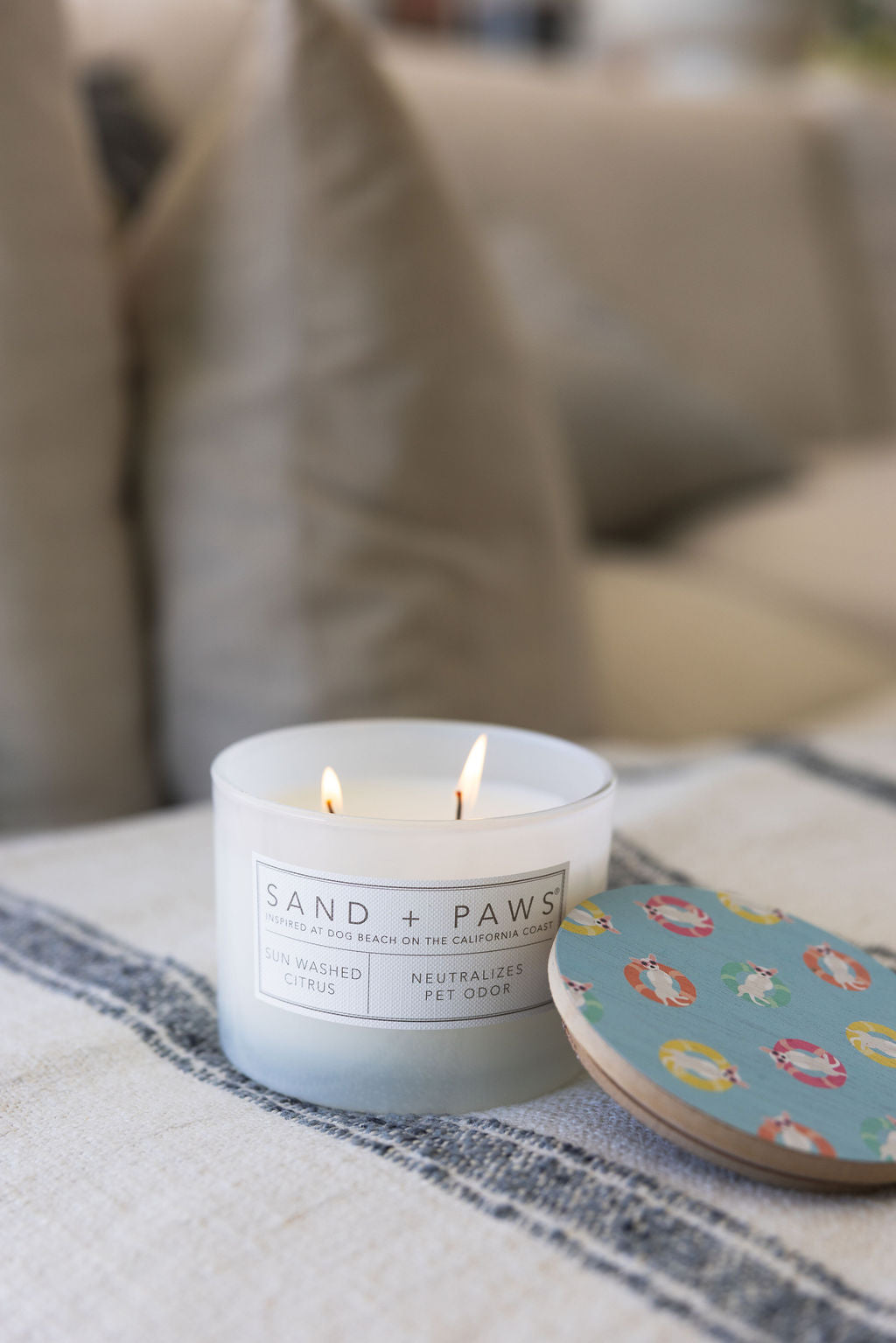 Sand + Paws Sun Washed Citrus 12 oz scented candle - Signature Scent