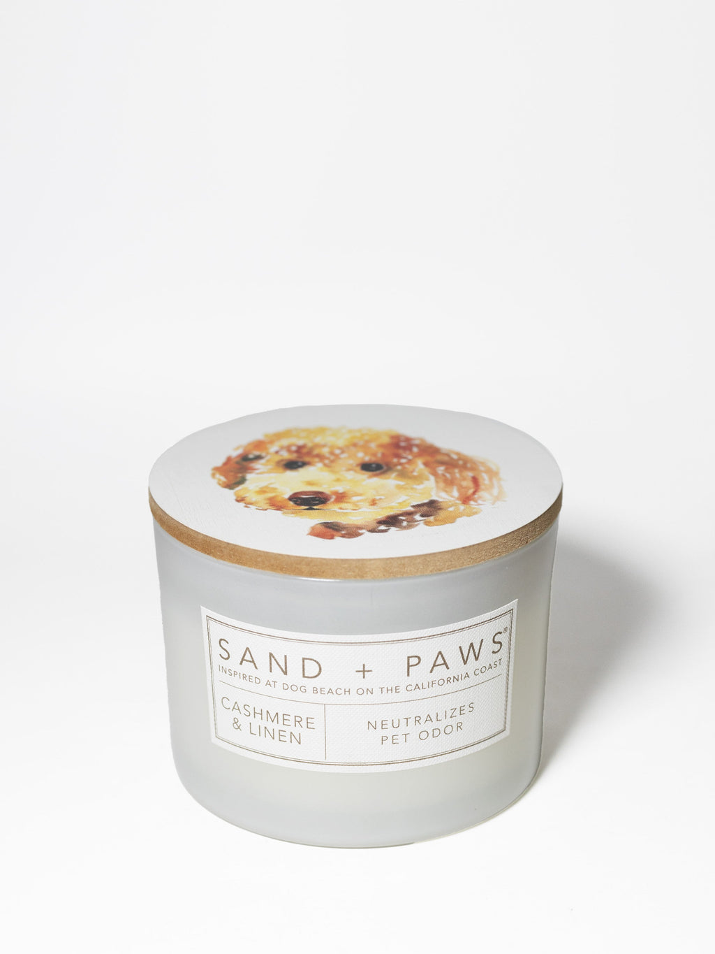 Sand + Paws Cashmere & Linen 12 oz scented candle - Signature Scent