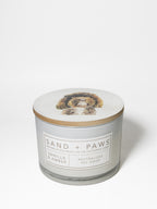 Sand + Paws Vanilla & Amber 12 oz scented candle - Signature Scent