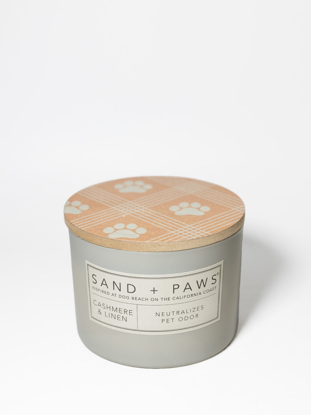 Sand + Paws Cashmere & Linen 12 oz scented candle - Signature Scent